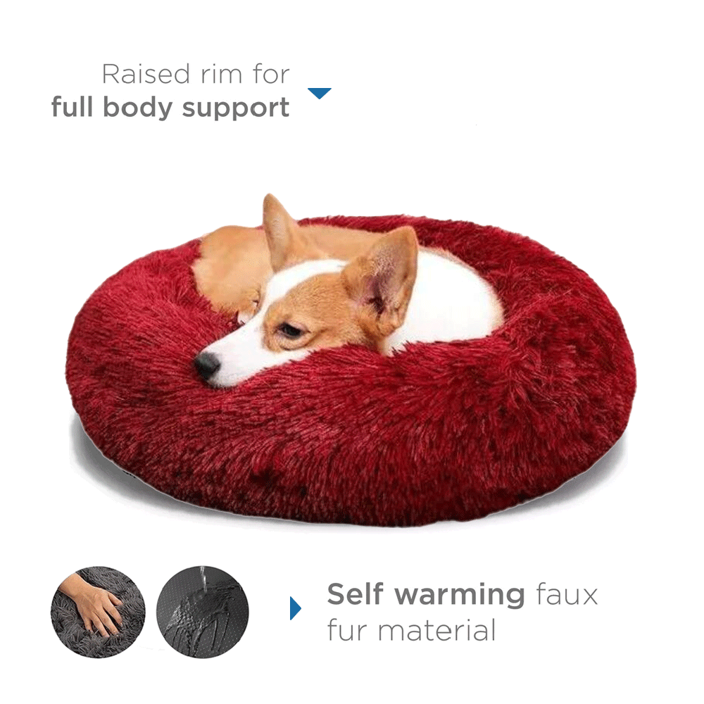 PetsoBeds™ Red / S (50 cm) Calming Bed For Dogs & Cats