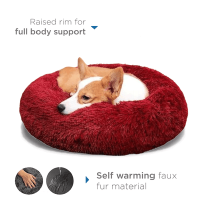 PetsoBeds™ Red / S (50 cm) Calming Bed For Dogs & Cats